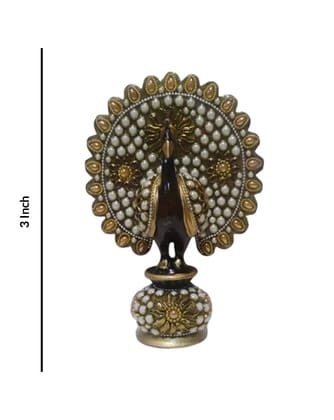 Wooden Handicrafts Dancing Peacock Stone Work-3 inch