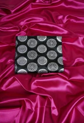 ANSH Womens Satin Solid Saree length (5.5m) & Blouse Piece Size (0.8m) (Pink)