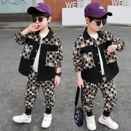 Autumn Spring boys clothes kids clothing baby outfits jackets + pants+ tshirt 3 pcs set-18-24-MONTH