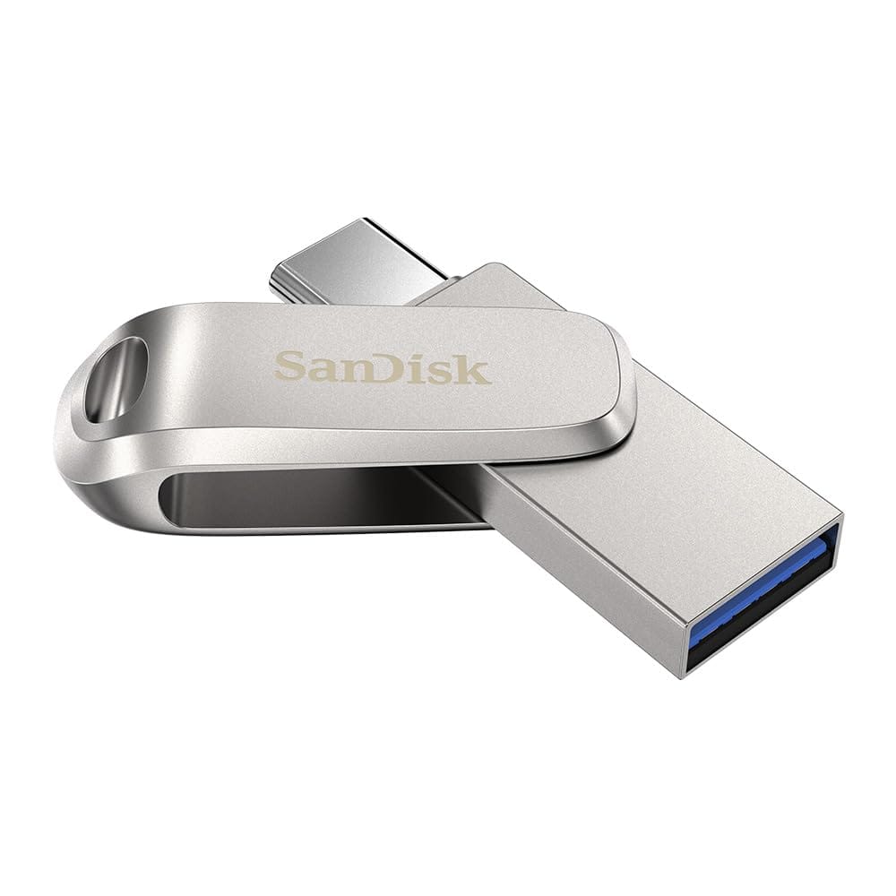 SanDisk Ultra Dual Drive Luxe C4 256GB USB Type C Flash Drive- Silver
