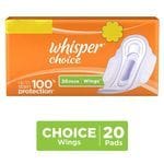 Whisper Sanitary Pads  Choice Wings Regular 20 Pcs