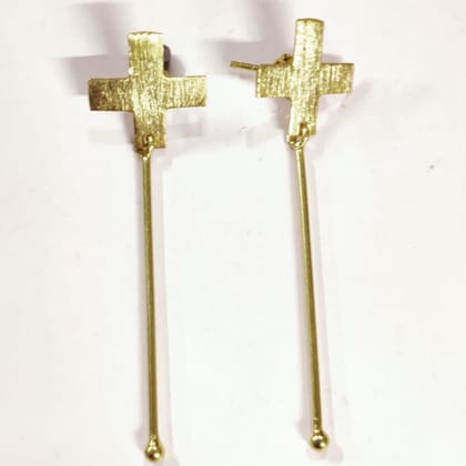 Golden Cross Earring