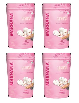 Vishnu Delight Organic Roasted Makhana Snack Packs, 4 x 60g, Himalayan Salt & Pepper Flavor - Healthy, Tasty, and Sustainably Sourced Fox Nuts with a Touch of Himalayan Magic