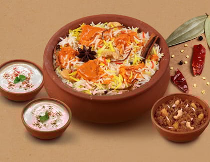 1 KG Paneer Makhani Matka Biryani + FREE Dessert