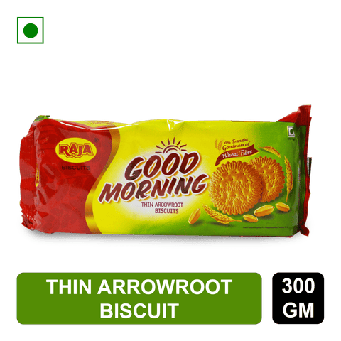 Raja Good Morning Thin Arrowroot Biscuit, 300 gm Pack