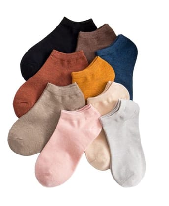 HAYBERG Girls Ankle Length Cotton Socks With Colourful Cute Colours Also for Women Low Cut Ankle socks Combo of 5 pair