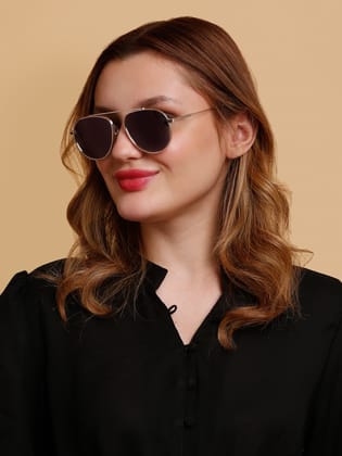 SUNNIES Large Full Frame Metal Aviator Solid Polarized Women Sunglasses-SNS-11724-C202