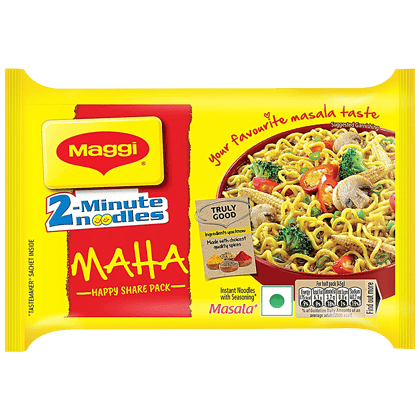 Maggi Maha 2, Minute Masala Noodles, Happy Share Pack, Goodness Of Iron, 90 G