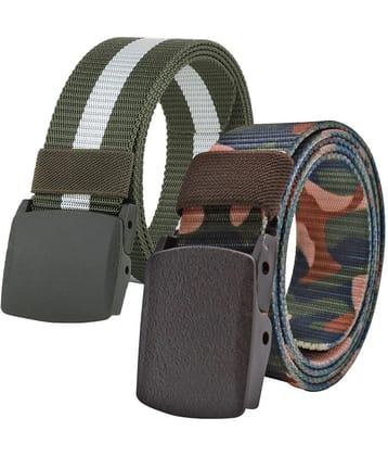 Loopa Multi Nylon Casual Belt Pack of 2 - None