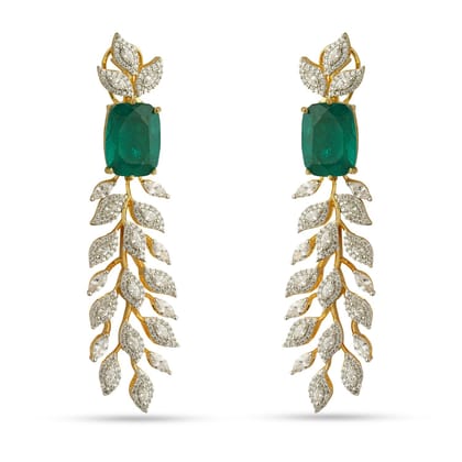 Jian - Green Stone Dangler Earrings