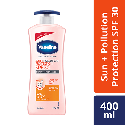 Vaseline Healthy Bright Sun + Pollution Skin Protection Spf 30 Body Lotion - + Vaseline Jelly Pa+++, 400 Ml(Savers Retail)