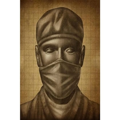 ArtzFolio Doctor With A Surgical Mask Unframed Paper Poster-Unframed / 12inch x 18inch (30.5cms x 45.7cms)