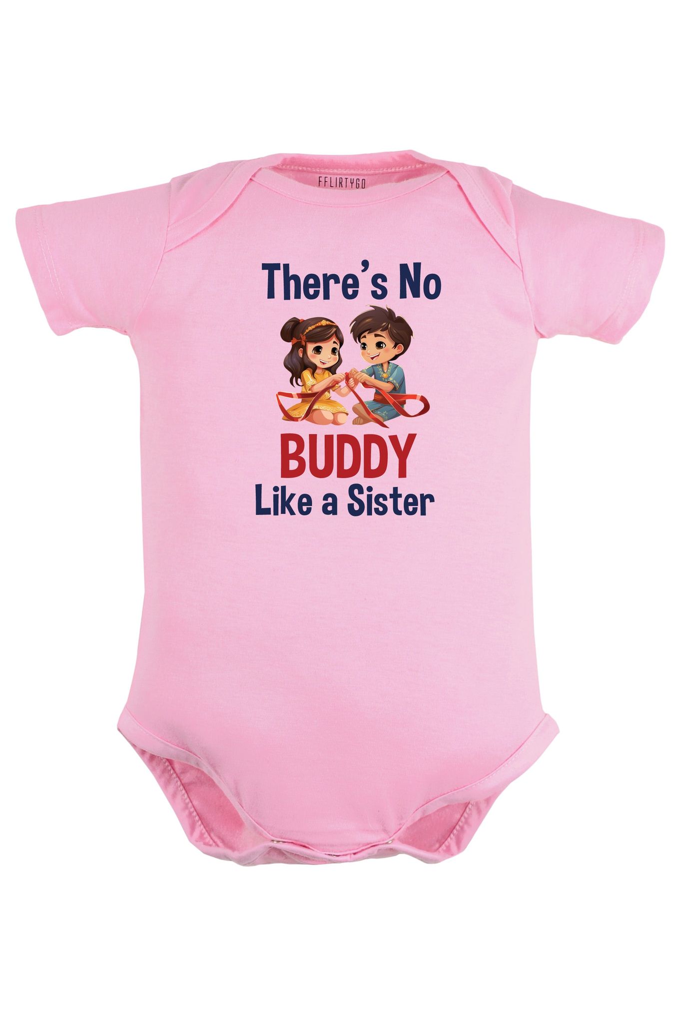 There's No Buddy Like a Sister Baby Romper | Onesies-Baby Romper / 0-3 Months / Pink