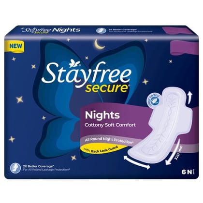 Stayfree Secure Nights Comfort Cottony 6N