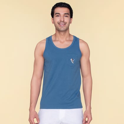 Renew Combed Cotton Tank Tops French Blue S