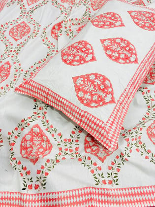 Single Bedsheet With Pillow Cover 100% Cotton 210 TC with Hand Block Prints
