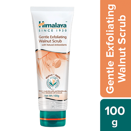 Himalaya Gentle Exfoliating Face Scrub - Walnut & Apple, Removes Dead Skin Cells, No Harmful Chemicals, 100% Herbal Actives, 100 G(Savers Retail)