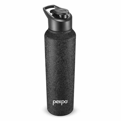 PEXPO Stainless Steel Sports/Fridge Water Bottle, 750 ml, Black, Chromo | Eco-Friendly & Leak-Proof Water Bottle (Pack of 1)