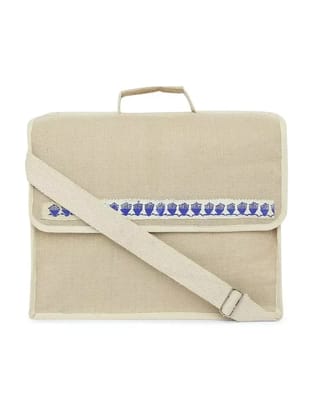Tisser laptop bag With Warli Painted Stripe