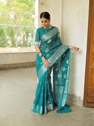 Woven Design Ethnic Motifs Banarasi Saree