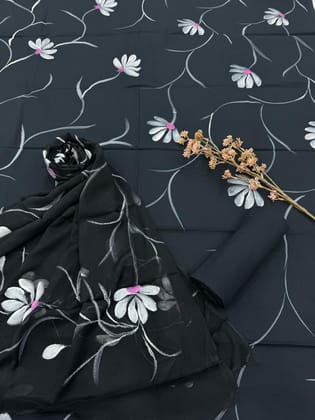 Cotton Suit With Chiffon Dupatta