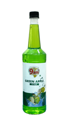 9am Green Apple Mocktail Syrup, 750 ML