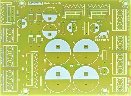 10A Unregulated & 1.5A Regulated Multiuse Power Supply 4700uf x 4 Capacitors - PCB only  by MYPCB