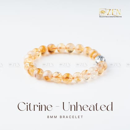 Citrine Bracelet (Unheated)-S - 6.5 inches (Women) / 8 mm