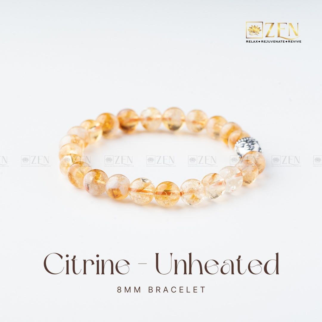 Citrine Bracelet (Unheated)-S - 6.5 inches (Women) / 8 mm