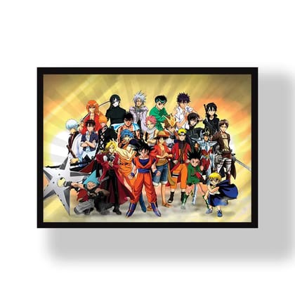 Anime All Characters Poster | Frame | Canvas-Small (20 x 30 CM) / Poster
