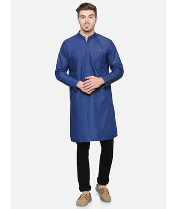 Kuons Avenue - Blue Cotton Mens Regular Kurta ( Pack of 1 ) - None