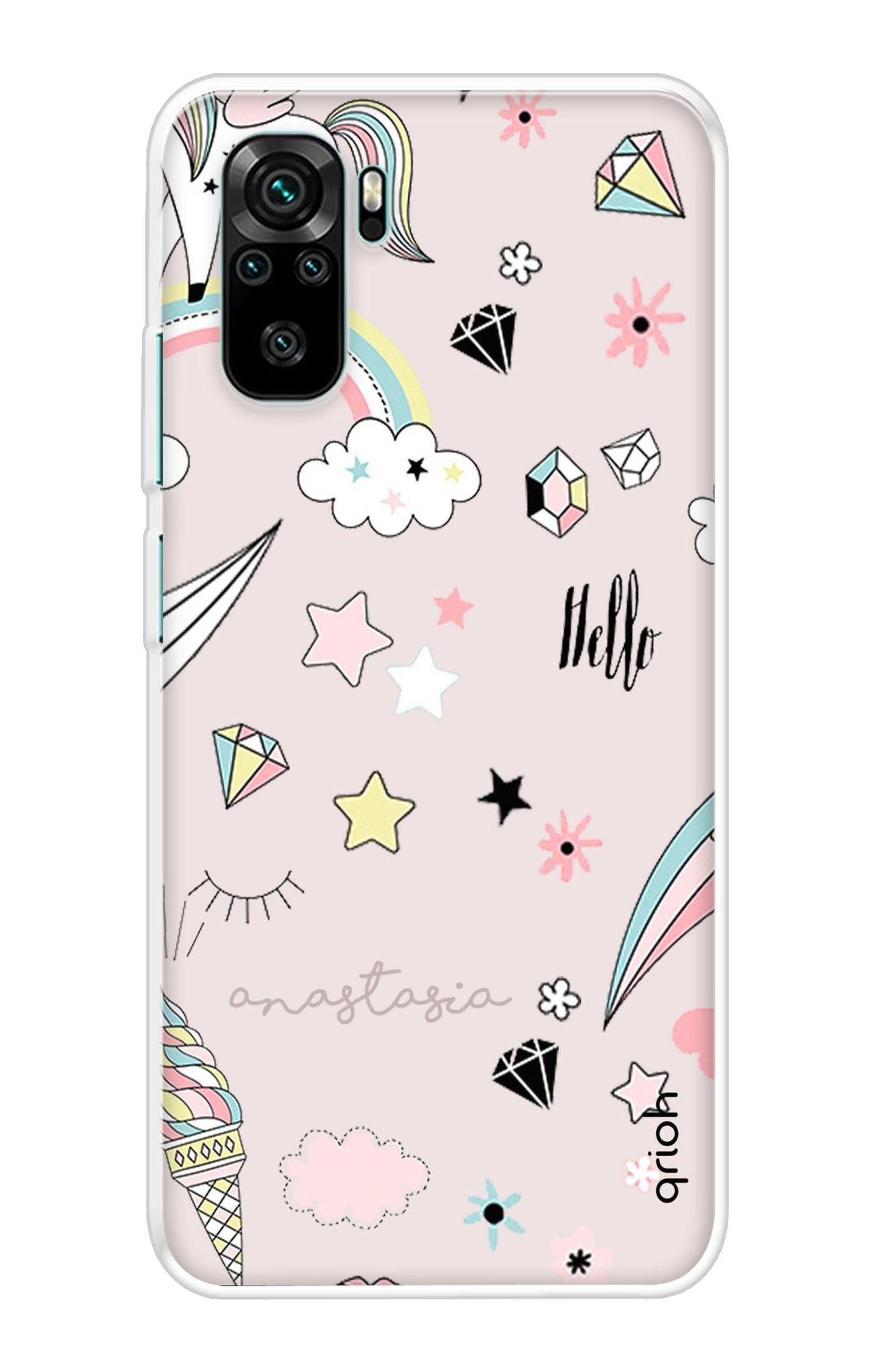 Unicorn Doodle Soft Cover For Redmi Note 10S