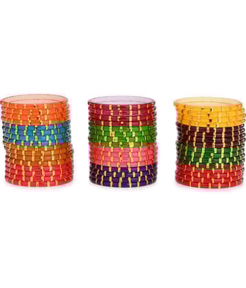 Somil Multicolor Bangle Set ( Pack of 48 ) - None