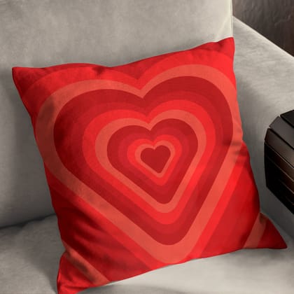 Retro Heart Cushion-Canvas Cushion / 16x16 / without