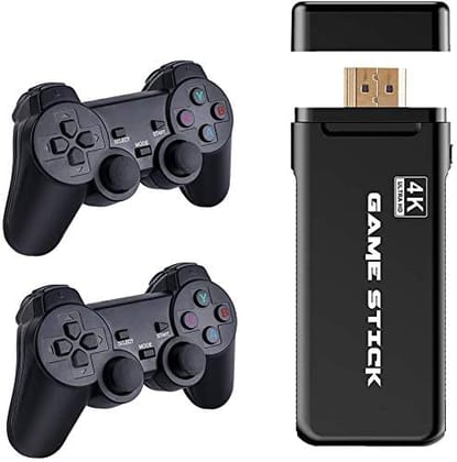 SMARTCAM USB Wireless Console Game Stick Video Game Console Built-in 3000 Classic Games 8 Bit Mini Retro Controller HDMI Output Dual Player- 4K Ultra HD Game Stick