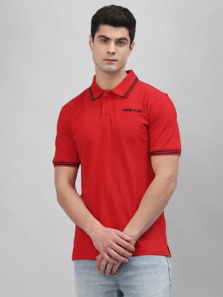 Red Embroidered Pique Polo Shirt by Gavin Paris-S / Red