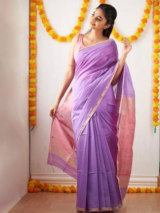 Woven Design Zari Silk Blend Banarasi Saree