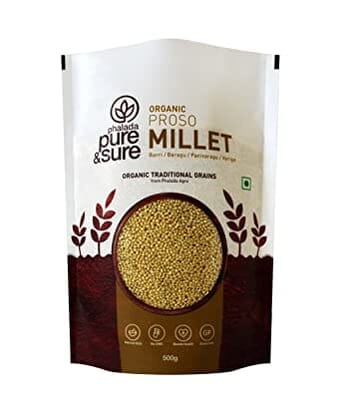 Pure & Sure Organic Proso Millets | Millets for Eating Organic Healthy Food | Certified Organic Millets | Gluten-free, Non-GMO, No Trans Fats | 500g