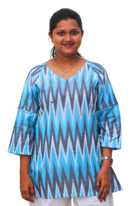 Tisser handwoven Ikat Cotton Short Kurti