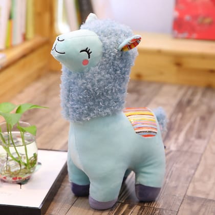 Alpaca Llama Plush Toy Doll Animal Stuffed Animal Dolls-Blue / 25cm