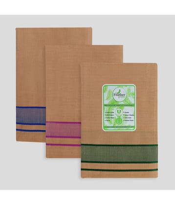 Feather Green - Multicolor Cotton Mens Lungi ( Pack of 3 ) - None