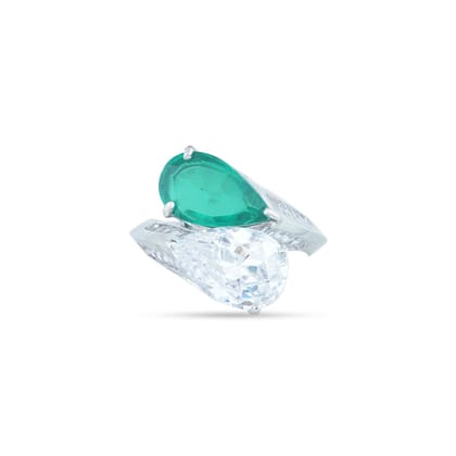 Capri - Green Stone Cubic Zirconia Ring-US 5
