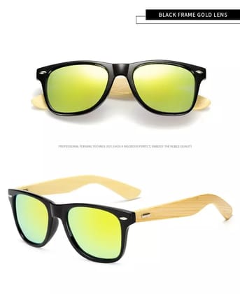 Classic Wooden Sunglasses for Men and Women with UV 400 Protection