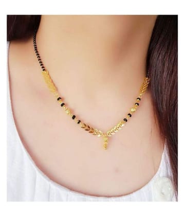 Jewar Mandi Mangalsutra Kundan Ad Gold Plated Jewelry 7181 - Golden