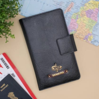 PERSONALISED FAMILY PASSPORT COVER - BLACK-Black