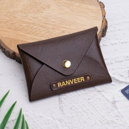 PERSONALISED CARDHOLDER - BROWN-Brown