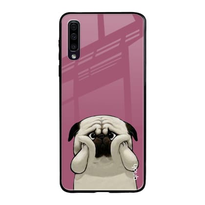Funny Pug Face Glass Case For Samsung Galaxy A70