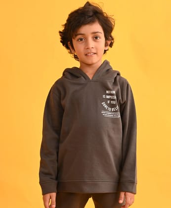 DARK GREY TMR FLEECE BOYS HOODIE - DARK GREY-6-12 MONTHS / 1N / DARK GREY