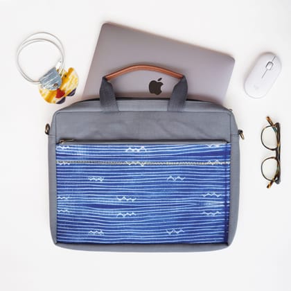 Shibori Laptop bag-Blue