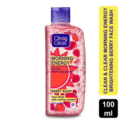 Clean & Clear Morning Energy - Brightening Berry Face Wash, 100 ml Bottle